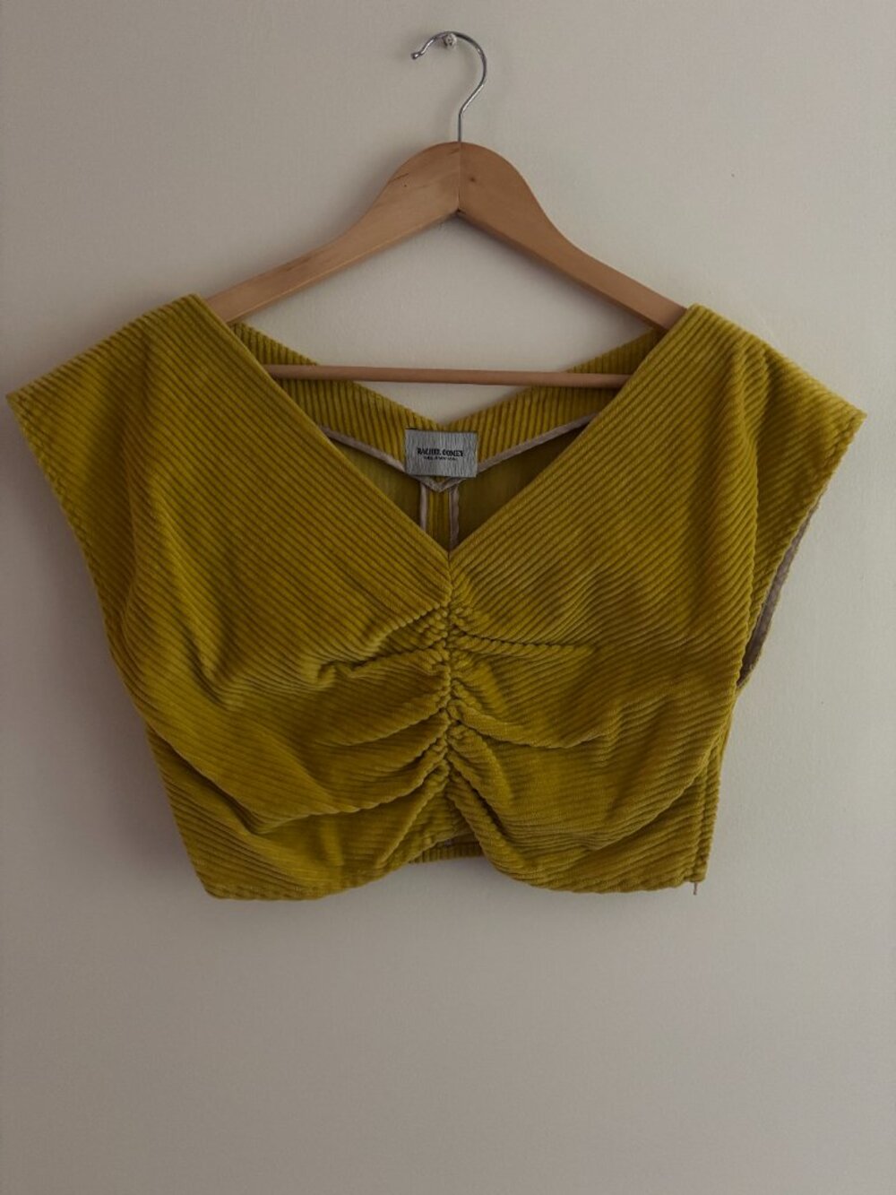 Rachel Comey Mustard Corduroy Crop Top, size Small